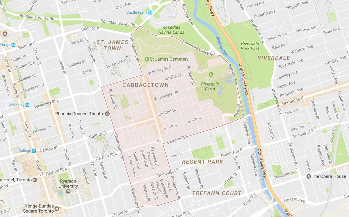 Bản đồ của + Thêm khu phố Toronto