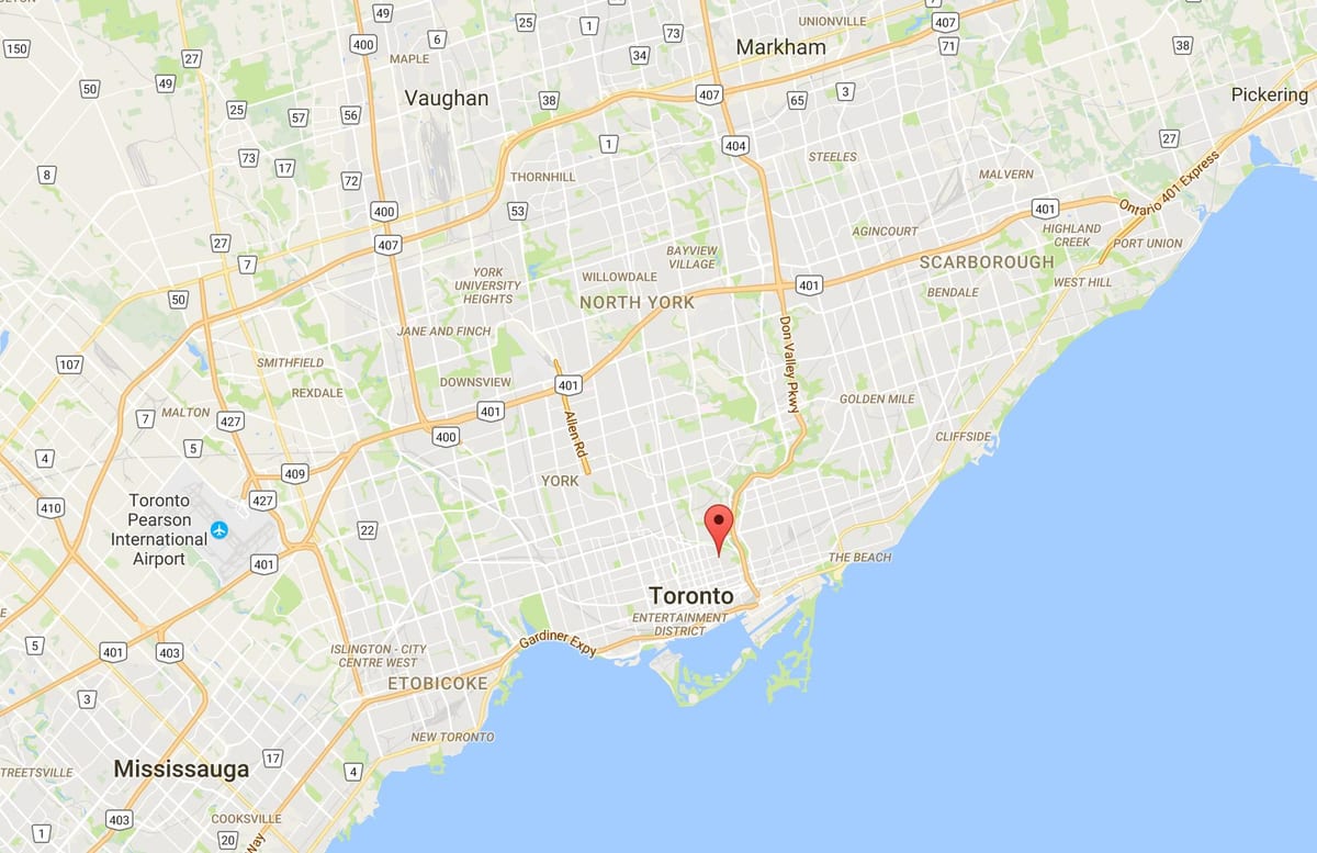 Bản đồ của + Thêm quận Toronto