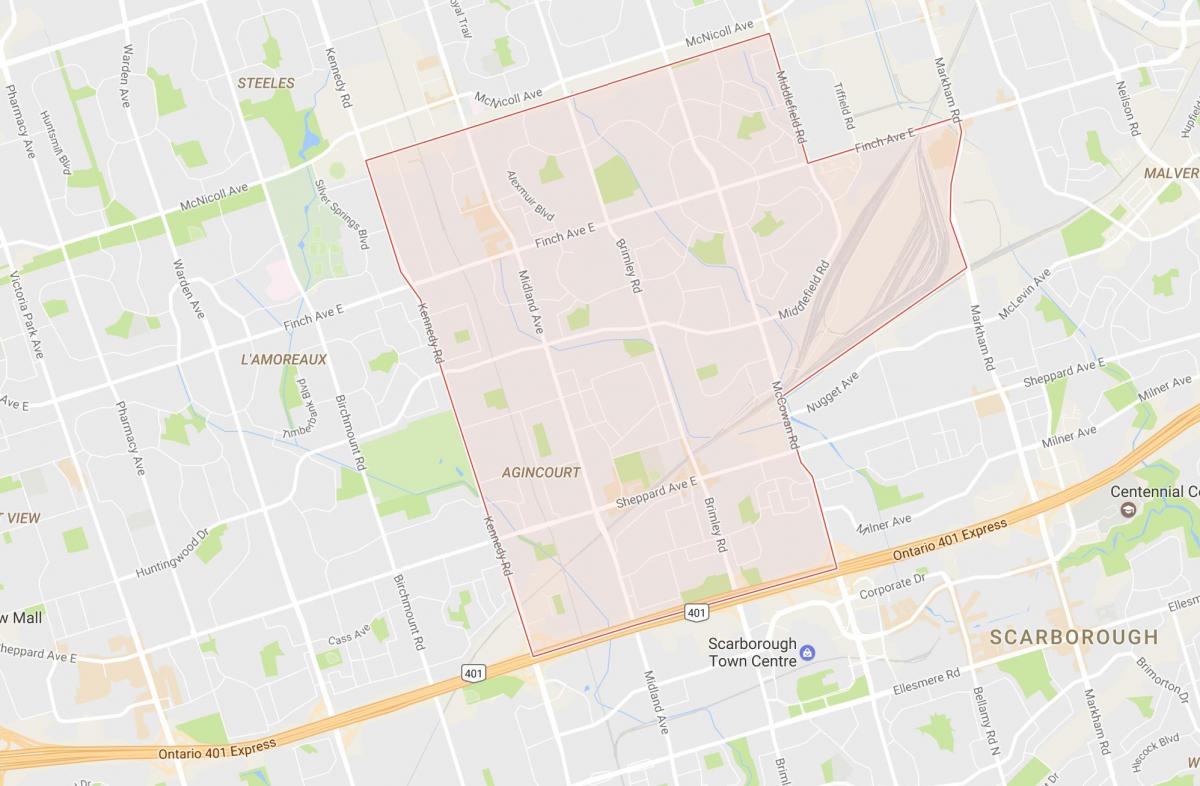 Bản đồ của Agincourt khu phố Toronto