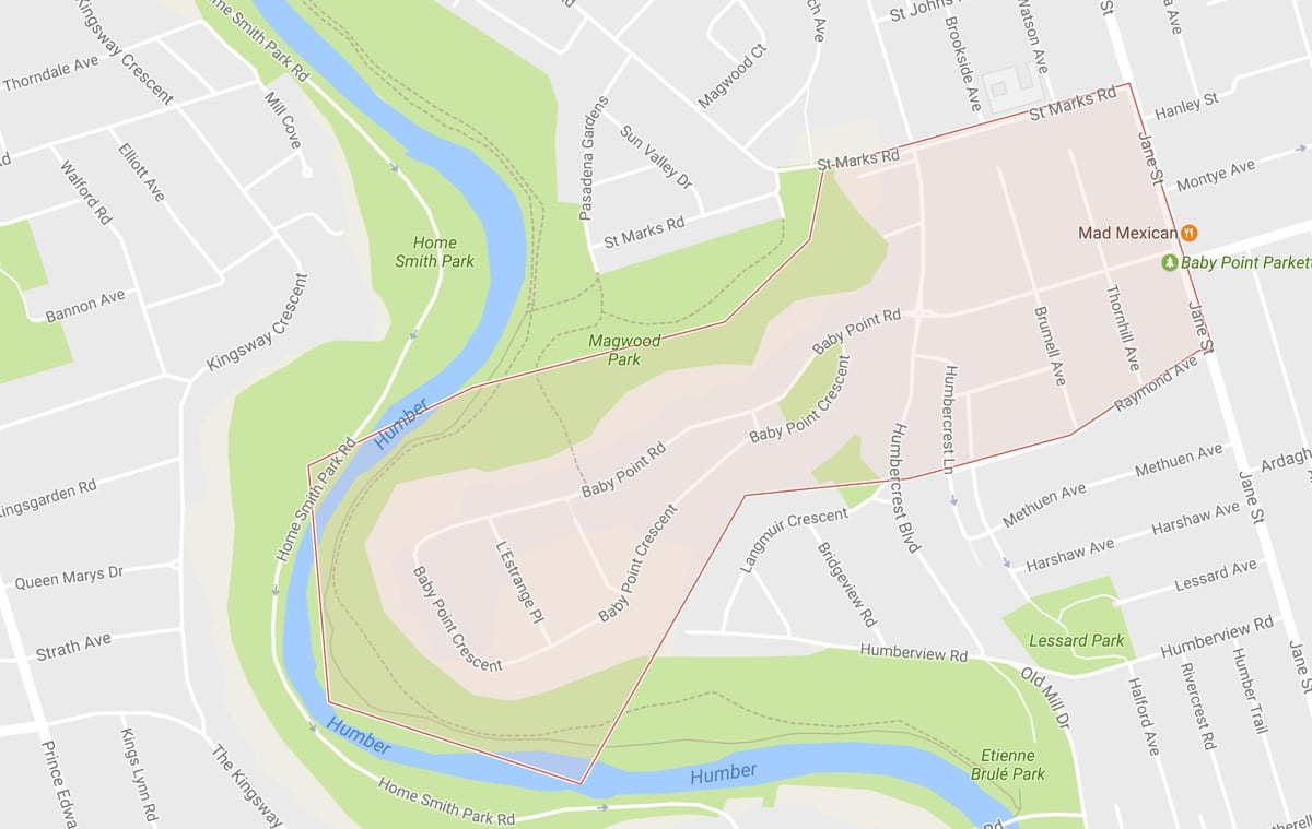 Bản đồ của Con Điểm khu phố Toronto