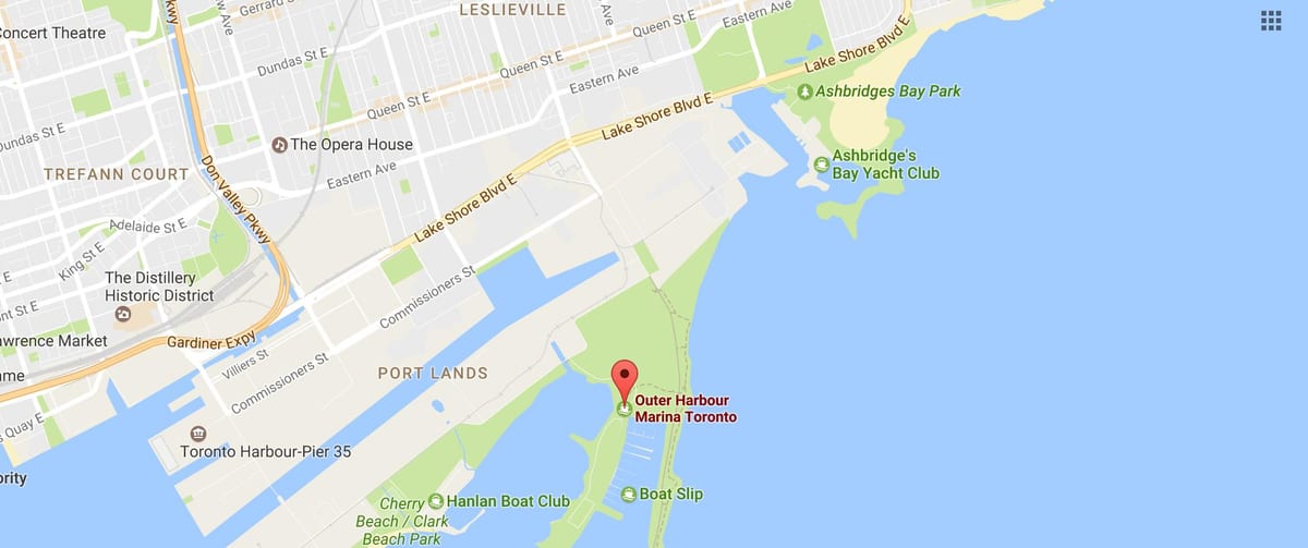 Bản đồ của Ngoài cảng marina Toronto