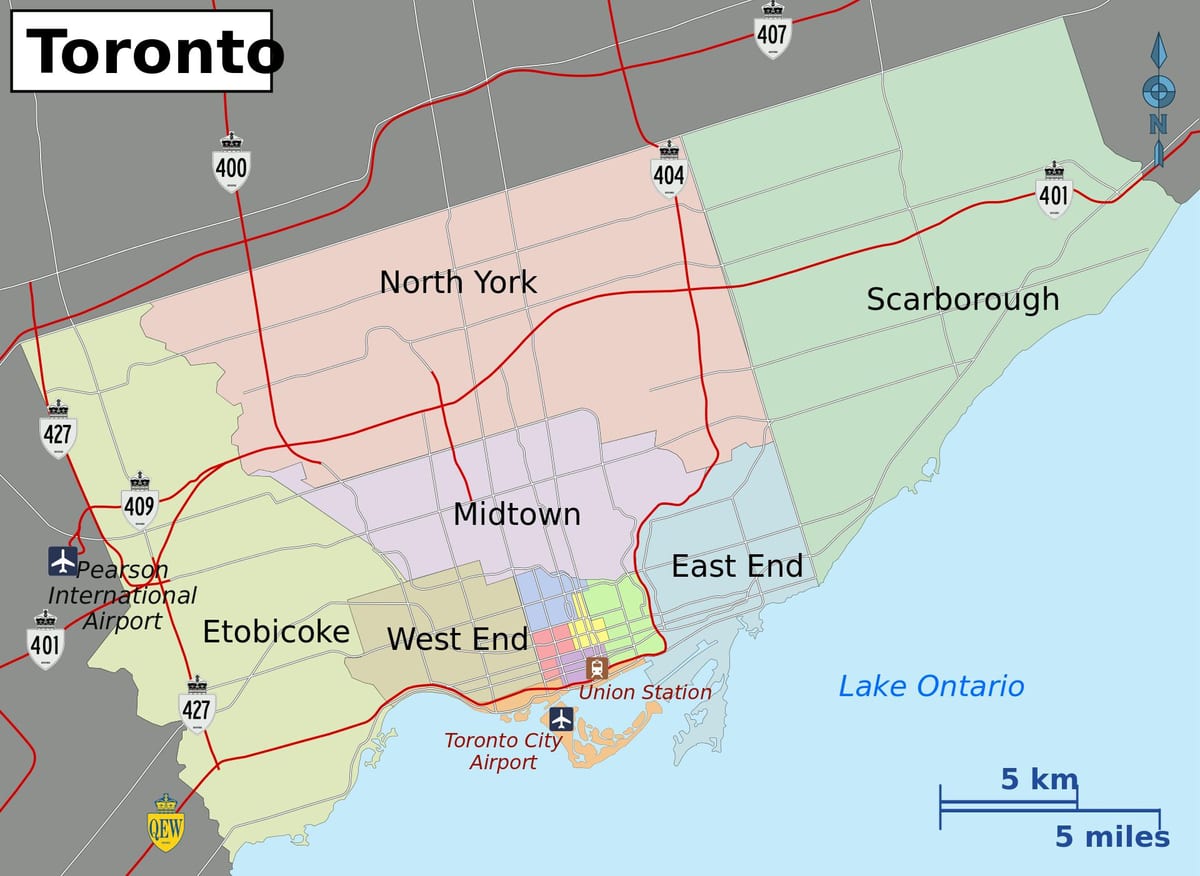 Bản đồ của thành Phố Toronto