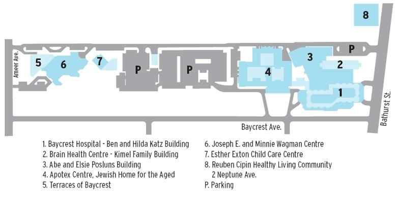 Bản đồ của Baycrest sức Khỏe Khoa học