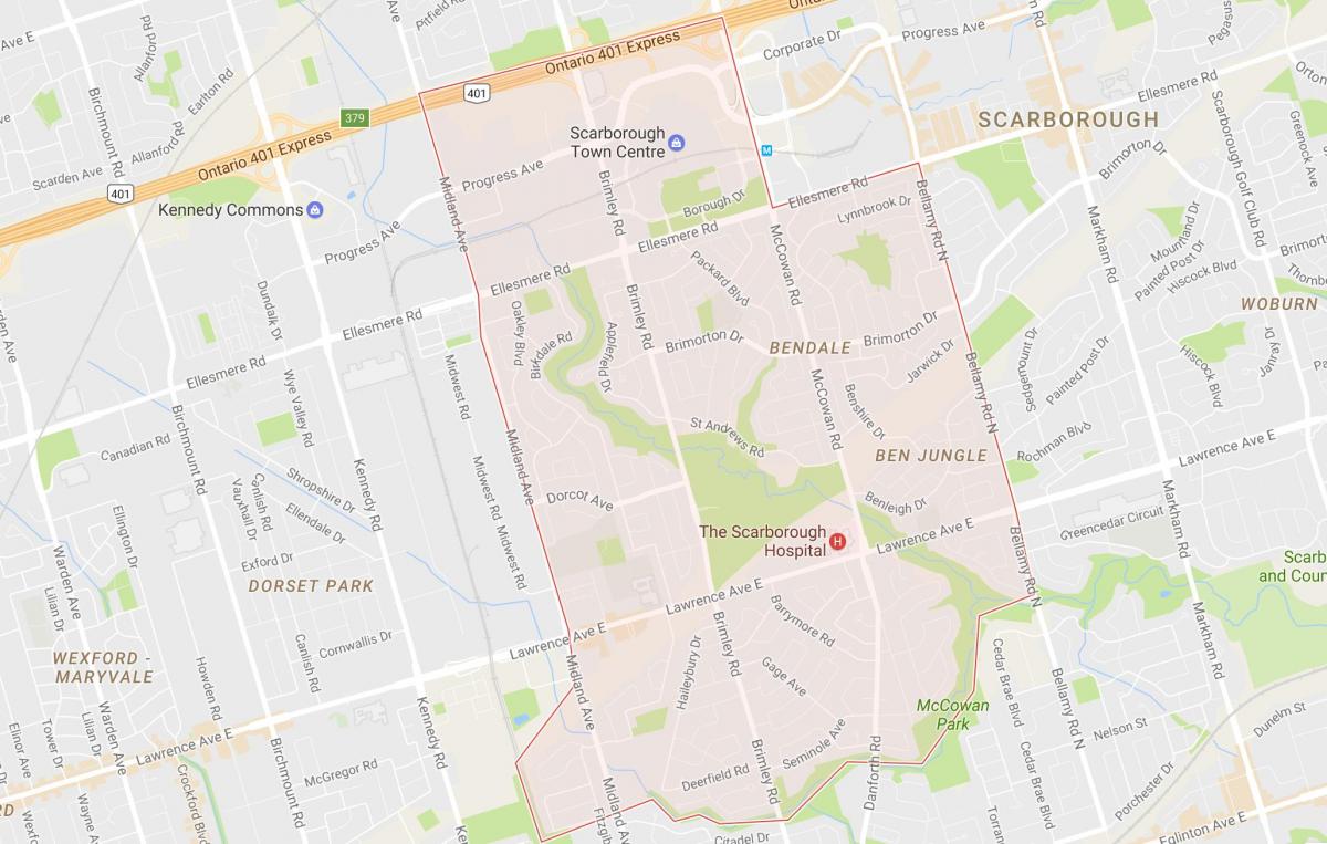 Bản đồ của Bendale, khu phố Toronto