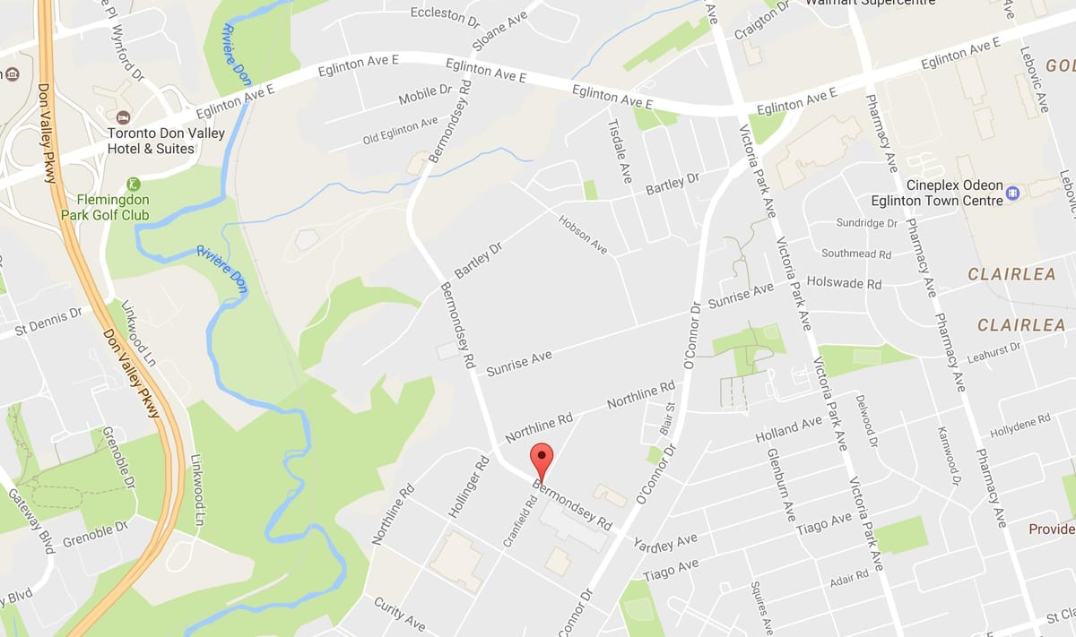 Bản đồ của Bermondsey đường Toronto