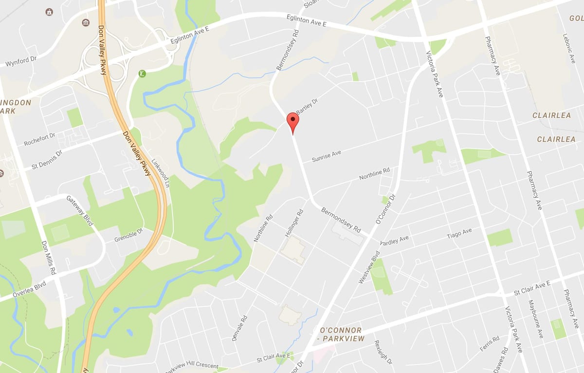 Bản đồ của Bermondsey khu phố Toronto
