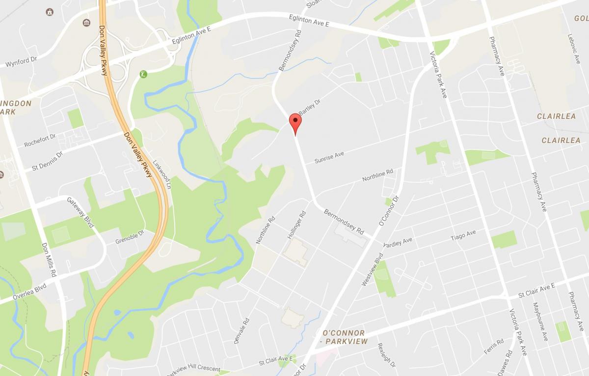 Bản đồ của Bermondsey khu phố Toronto