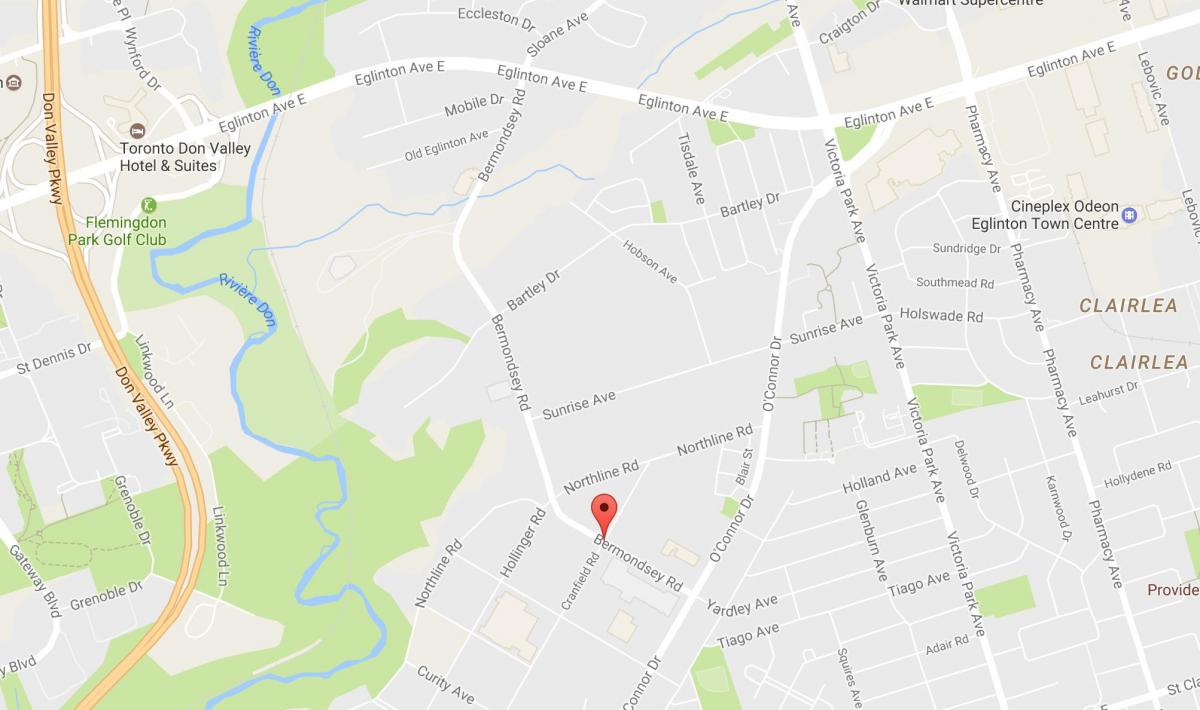 Bản đồ của Bermondsey đường Toronto