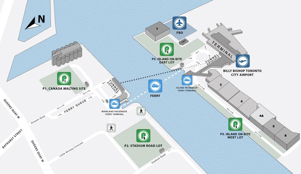 Bản đồ của Billy Bishop bãi đậu xe