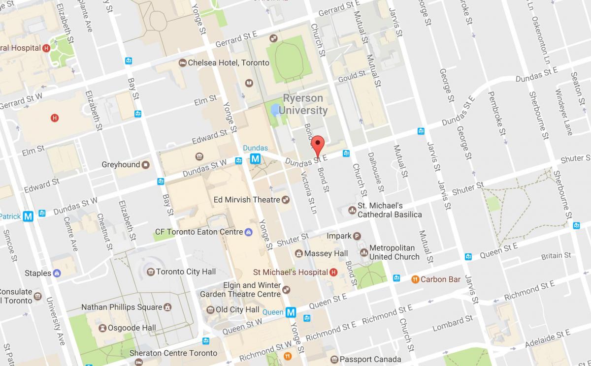 Bản đồ của Bond đường phố Toronto