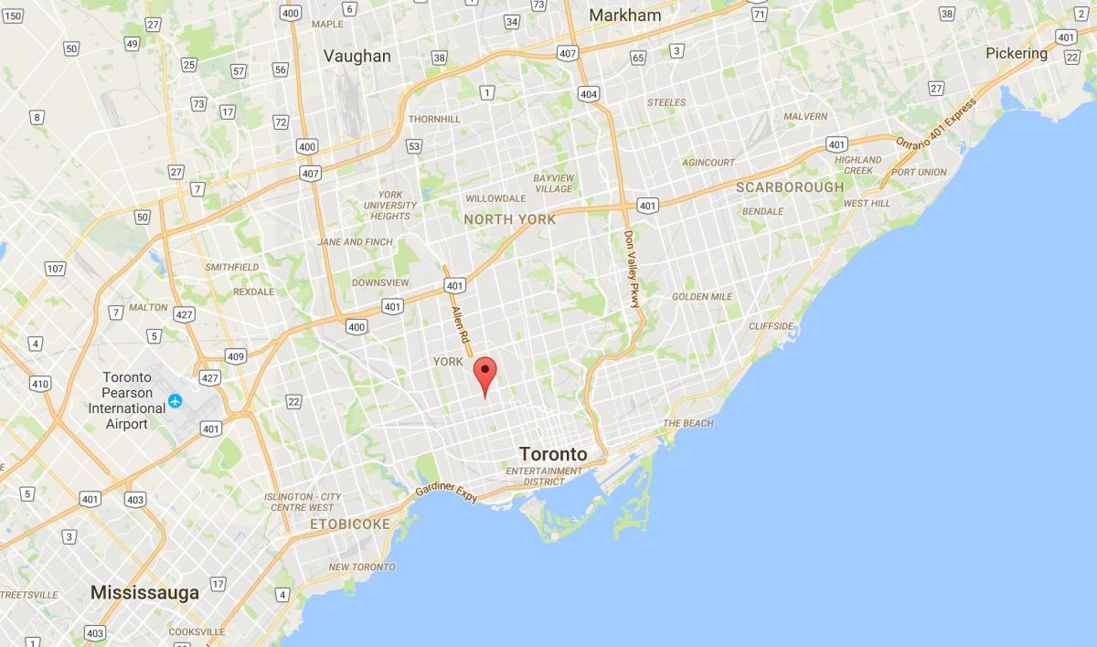Bản đồ của Bracondale Đồi quận Toronto