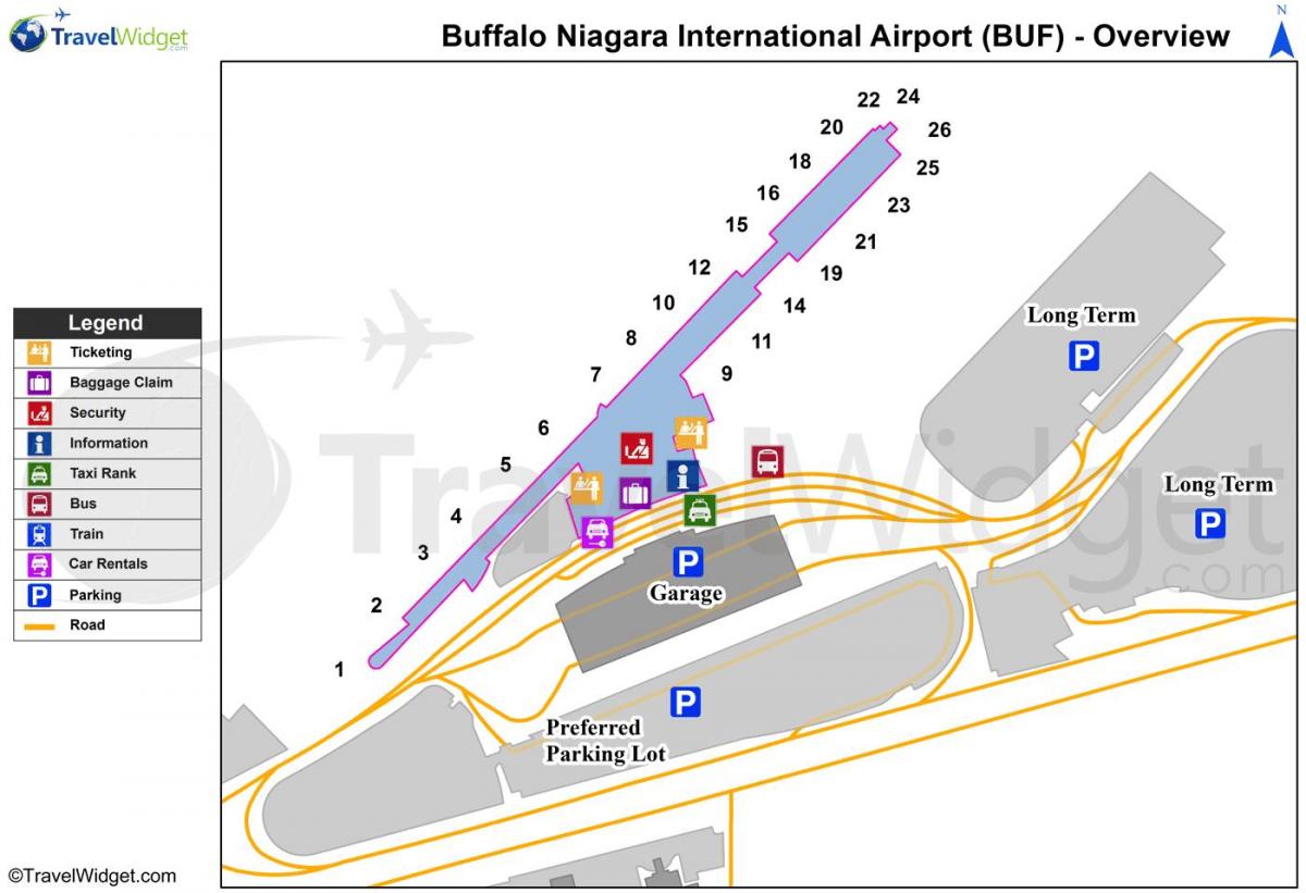 Bản đồ của Buffalo Niagara sân bay