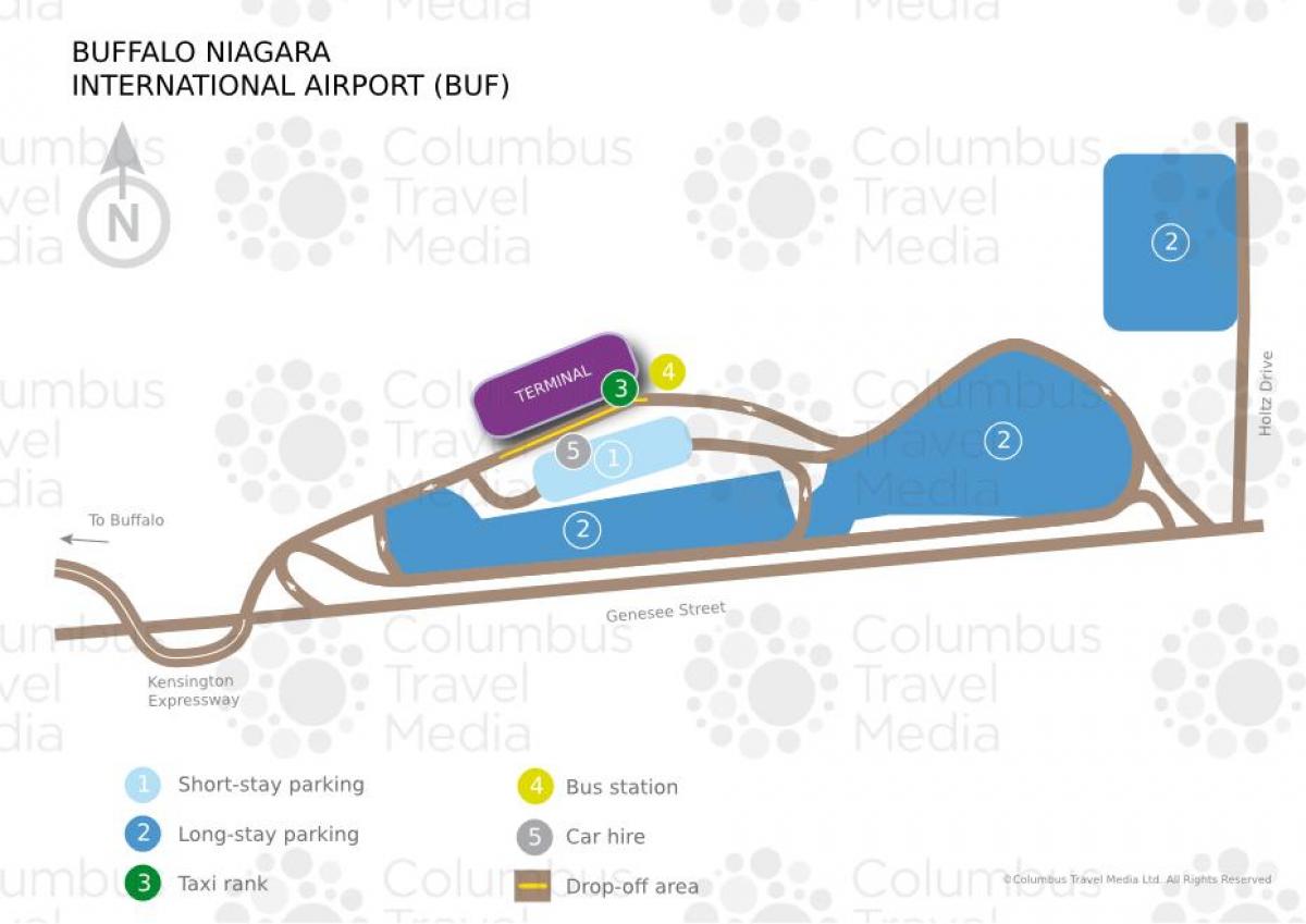 Bản đồ của Buffalo Niagara sân bay quốc tế