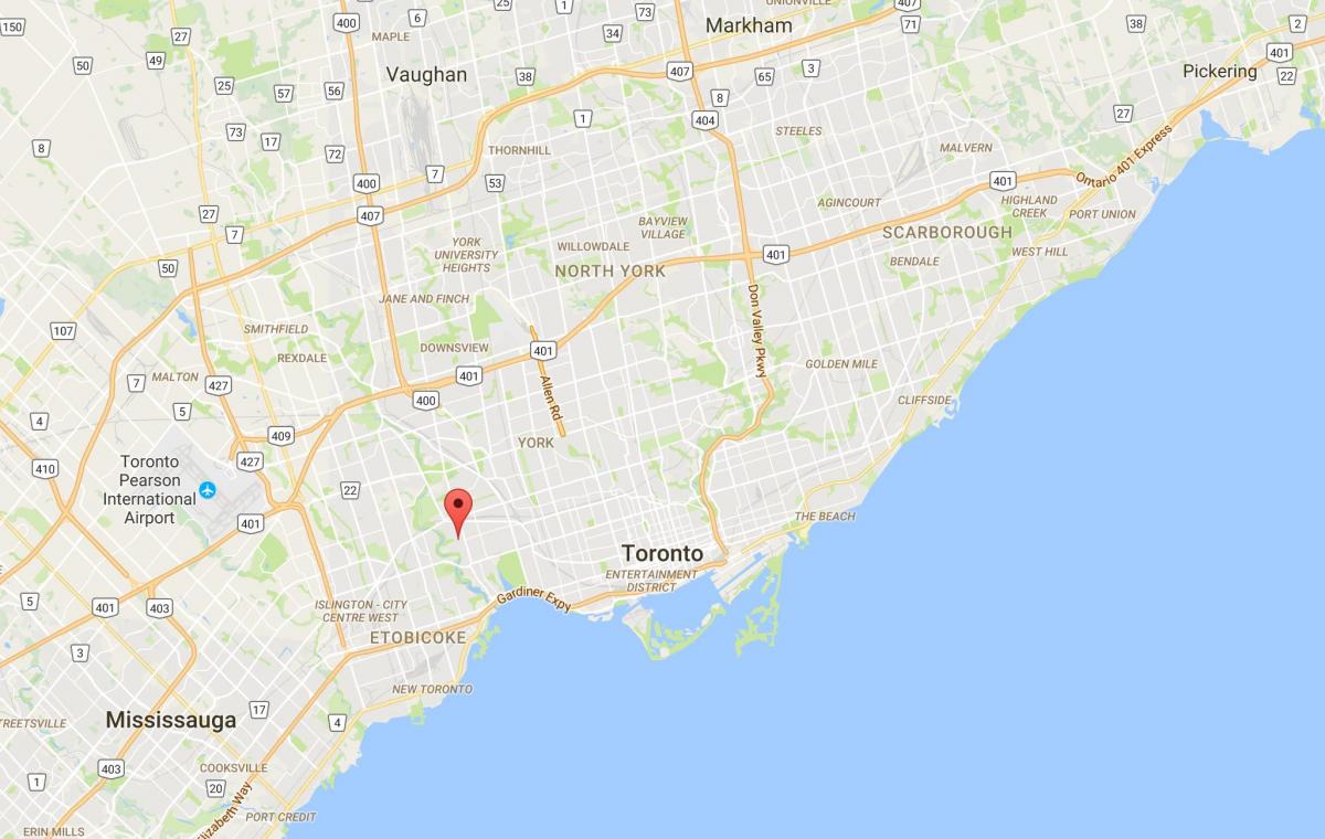 Bản đồ của Con Điểm quận Toronto