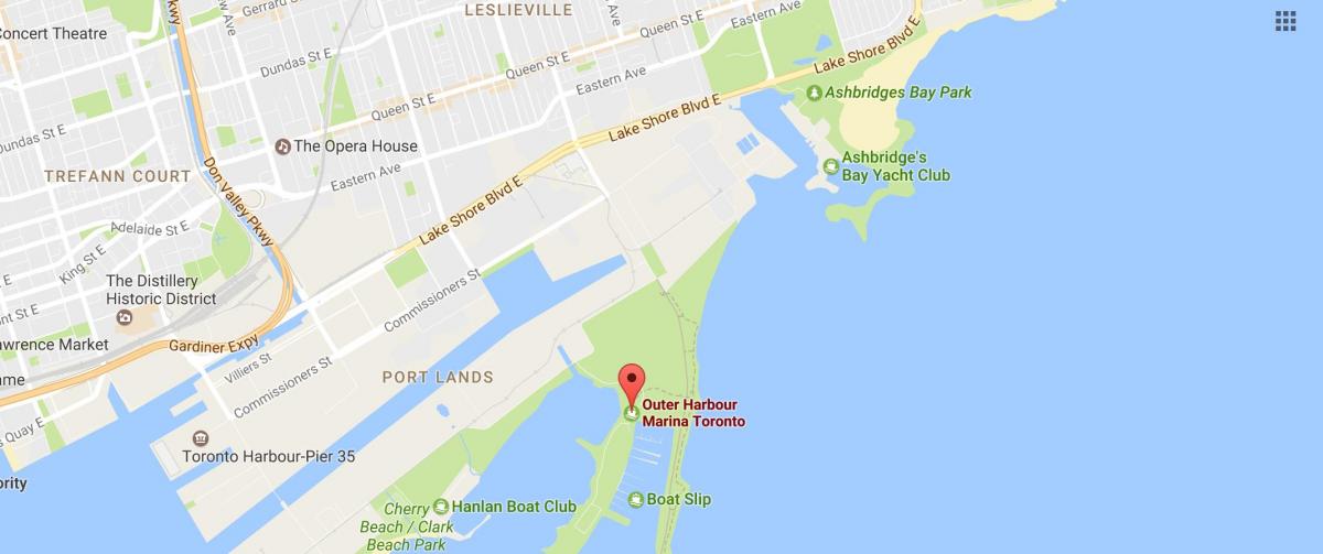 Bản đồ của Ngoài cảng marina Toronto