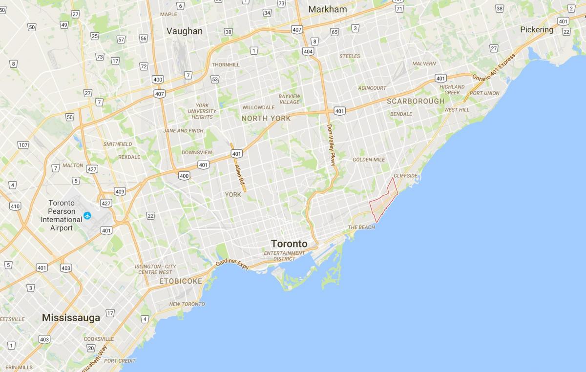 Bản đồ của Bạch dương Cliff quận Toronto
