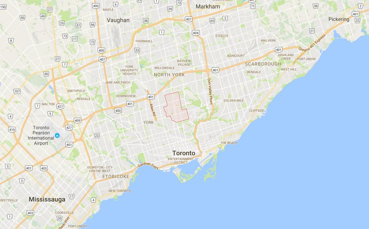 Bản đồ của Bắc quận Toronto