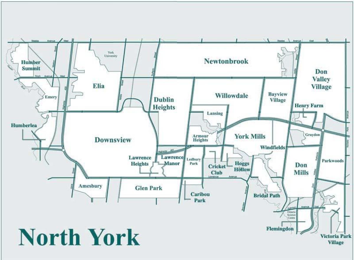 Bản đồ của Bắc York