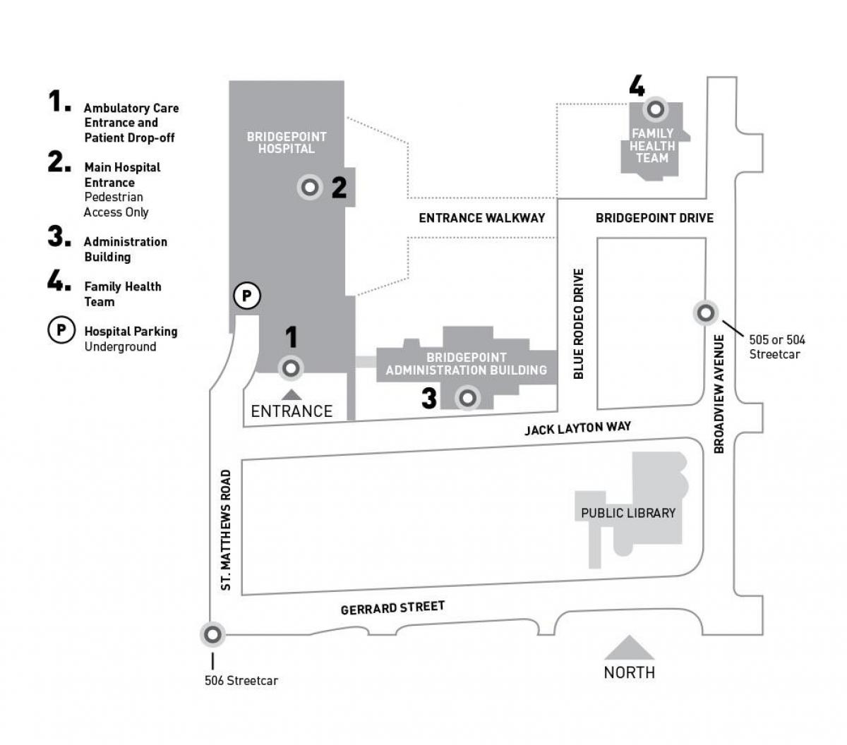 Bản đồ của bệnh Viện Sinai Hệ thống y Tế-Bridgepoint Toronto