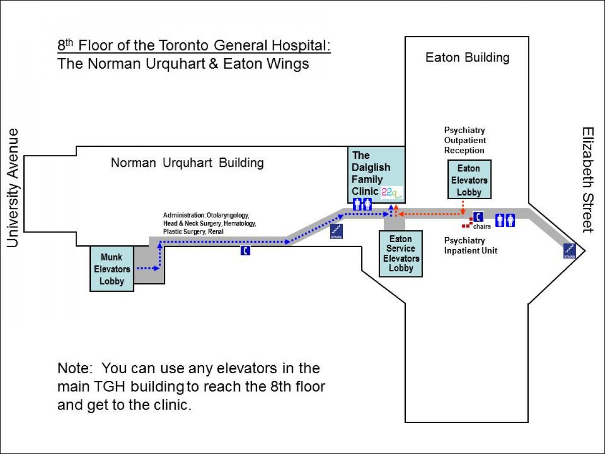 Bản đồ của bệnh Viện thứ 8 tầng Toronto