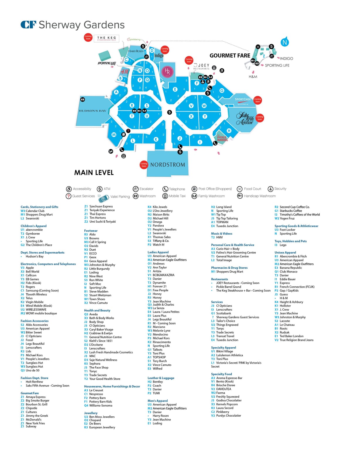 Bản đồ của công viên Sherway