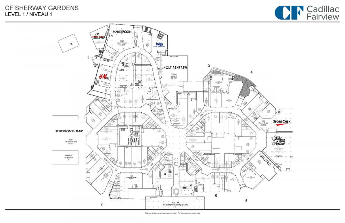 Bản đồ của công viên Sherway cấp 1