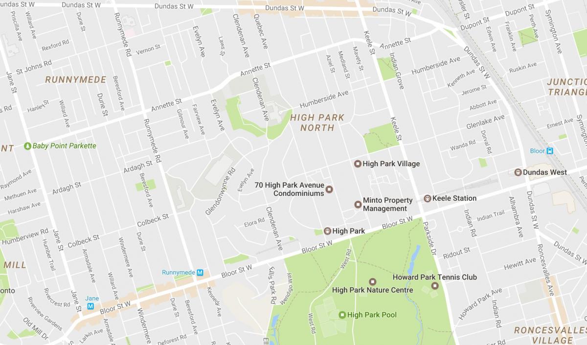 Bản đồ của Cao Park khu phố Toronto