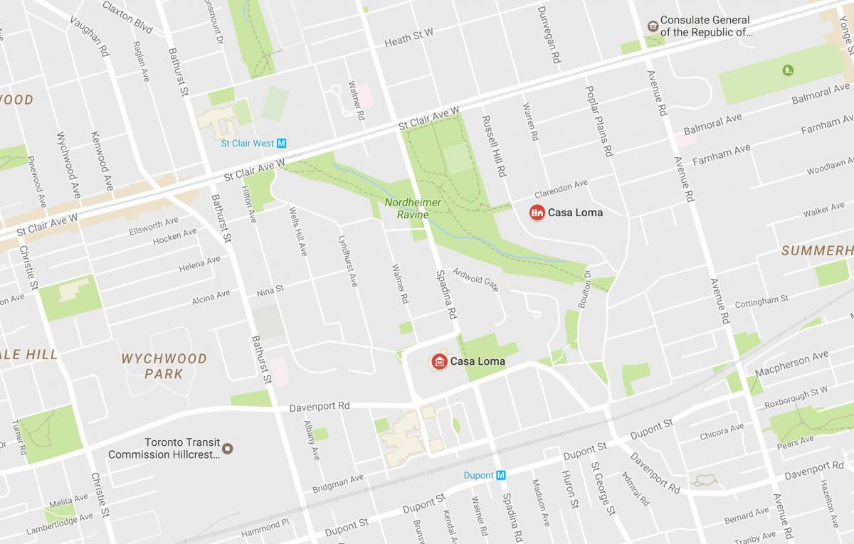 Bản đồ của Casa Loma khu phố Toronto