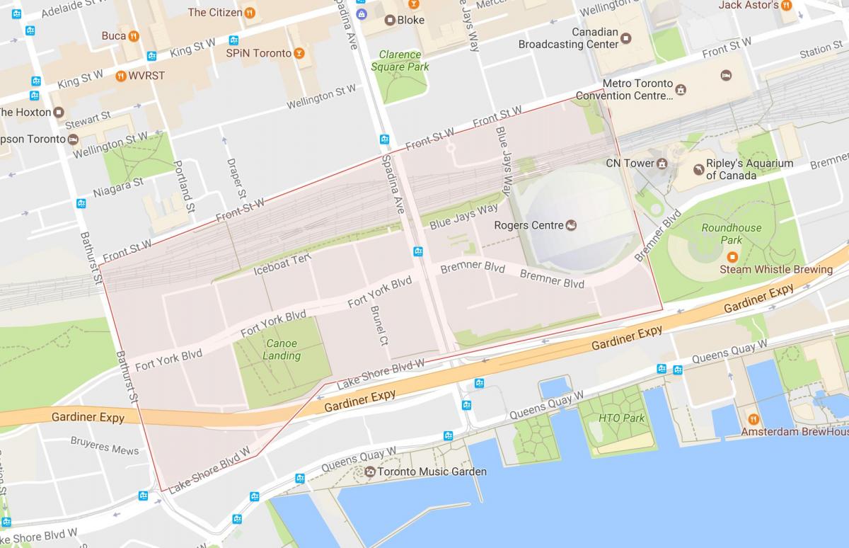 Bản đồ của CityPlace khu phố Toronto
