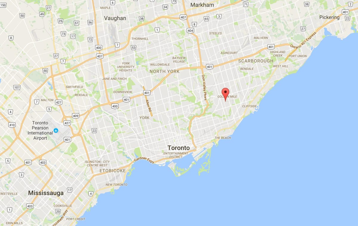 Bản đồ của Clairlea quận Toronto