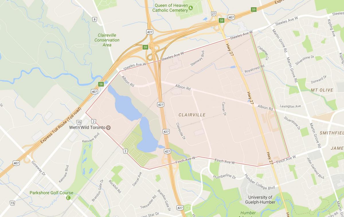 Bản đồ của Clairville khu phố Toronto