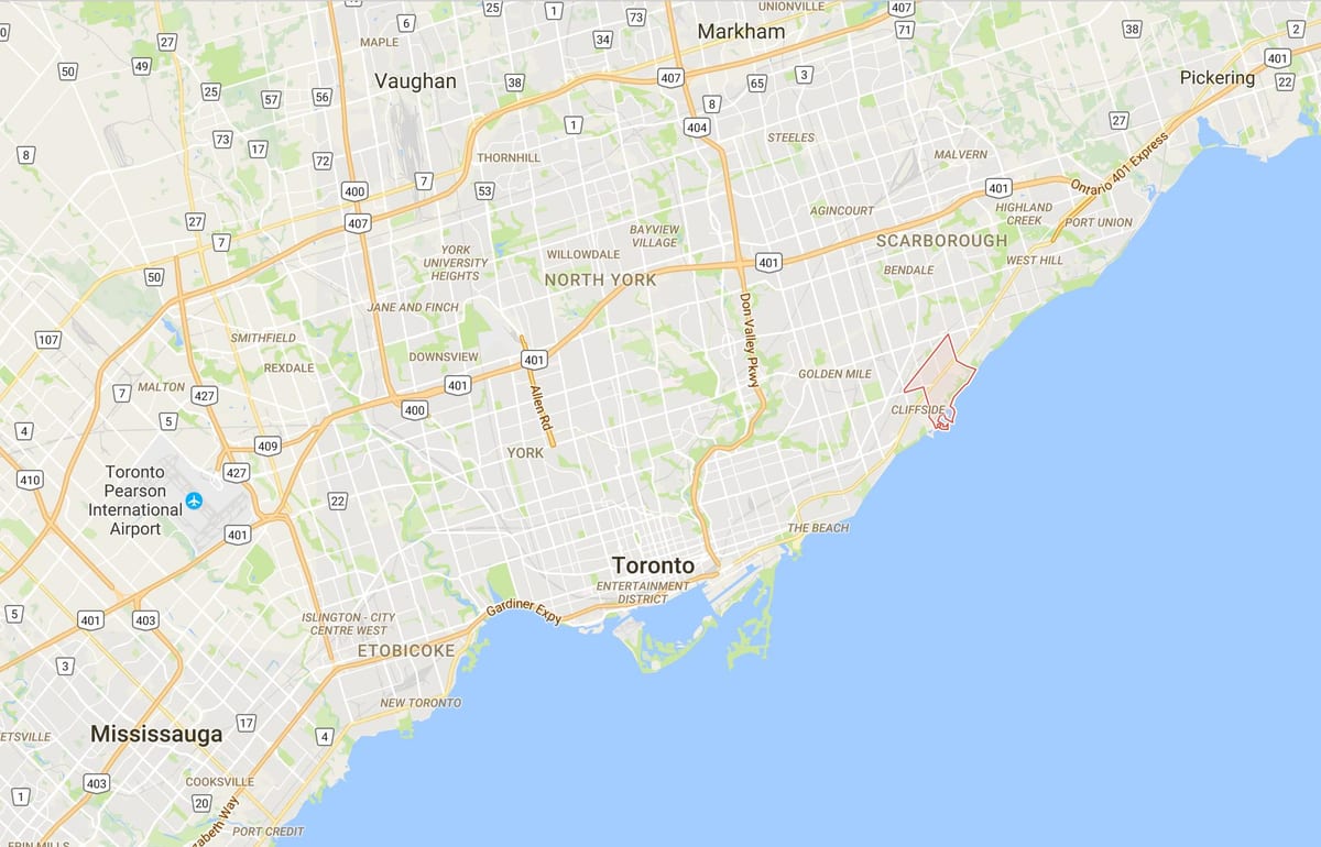 Bản đồ của Cliffcrest quận Toronto