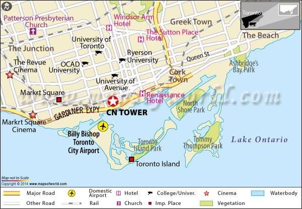 Bản đồ của tháp CN Toronto