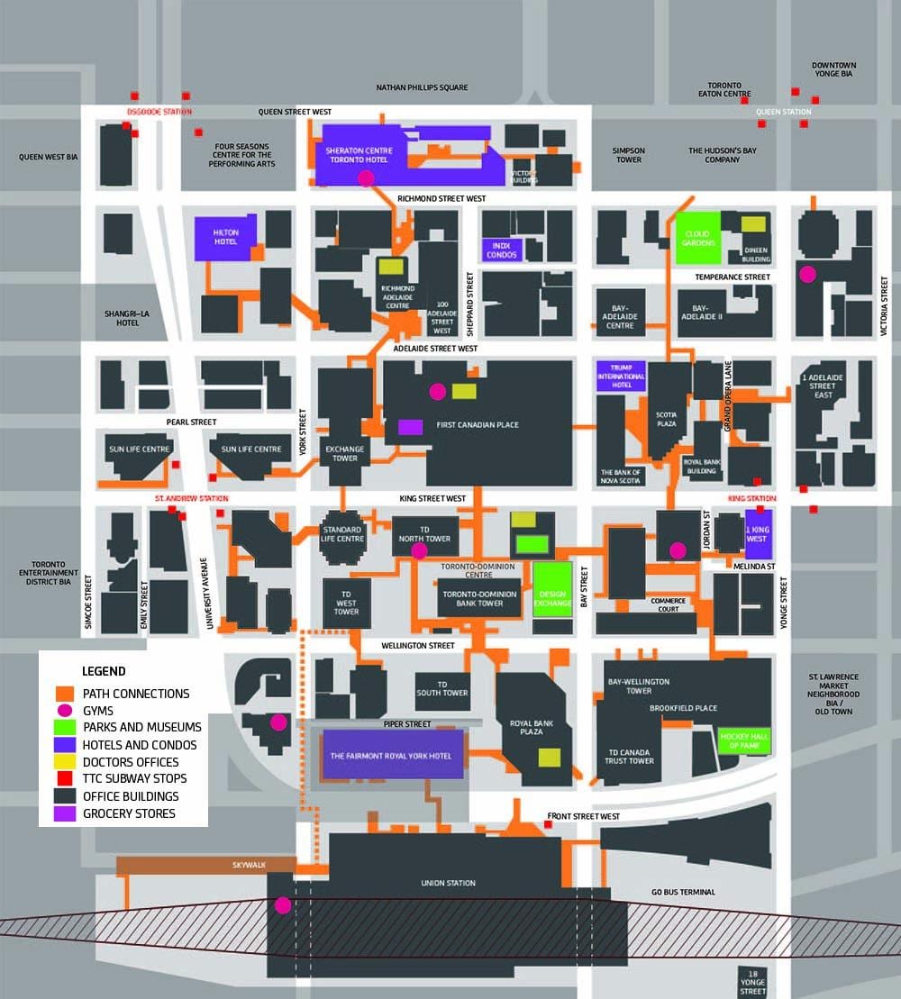 Bản đồ của Đường Toronto là trung Tâm vỉa hè