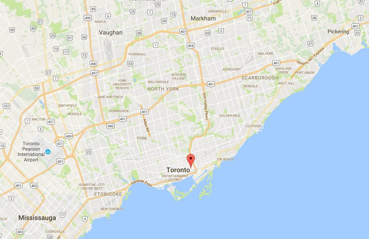 Bản đồ của Corktown quận Toronto
