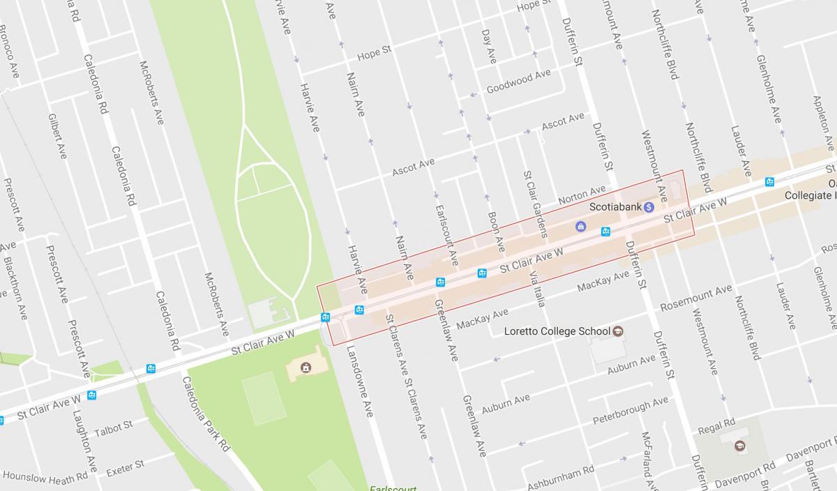 Bản đồ của Corso Italia khu phố Toronto