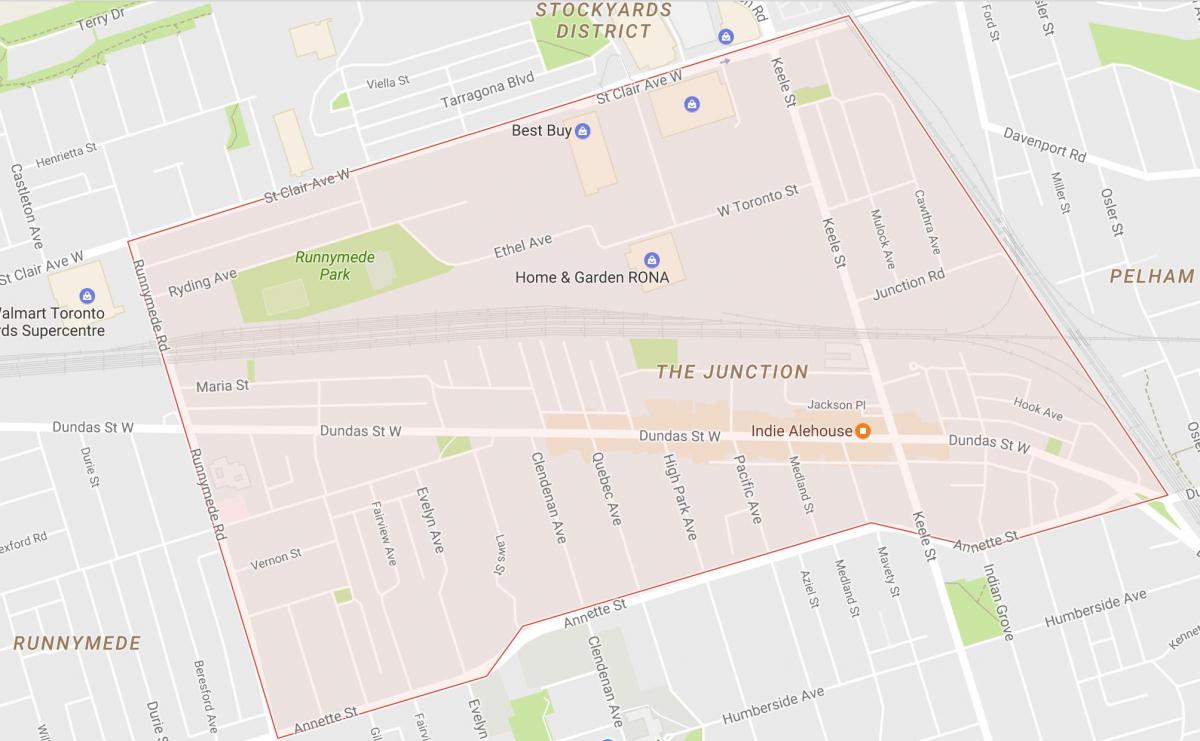Bản đồ của Junction khu phố Toronto