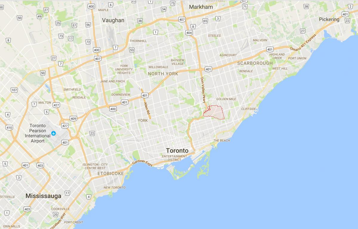 Bản đồ của Đường dây Cương quận Toronto
