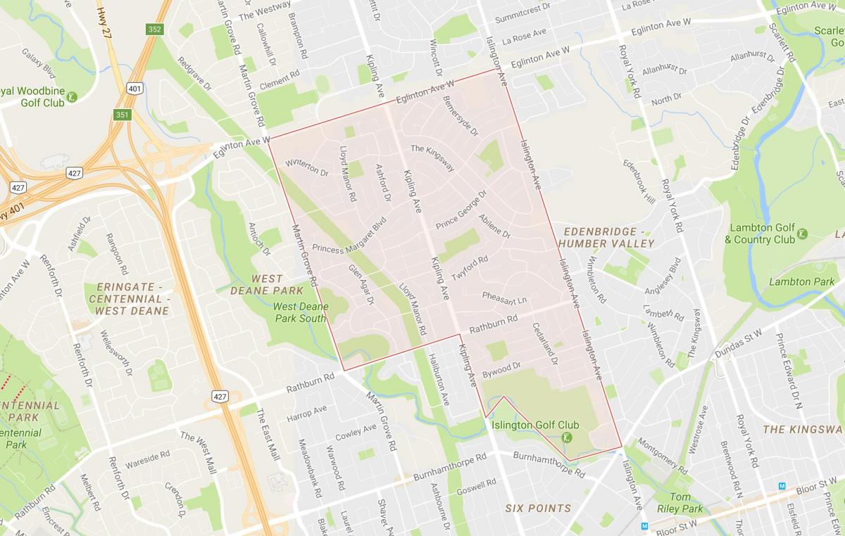 Bản đồ của công Chúa khu Vườn, khu phố Toronto