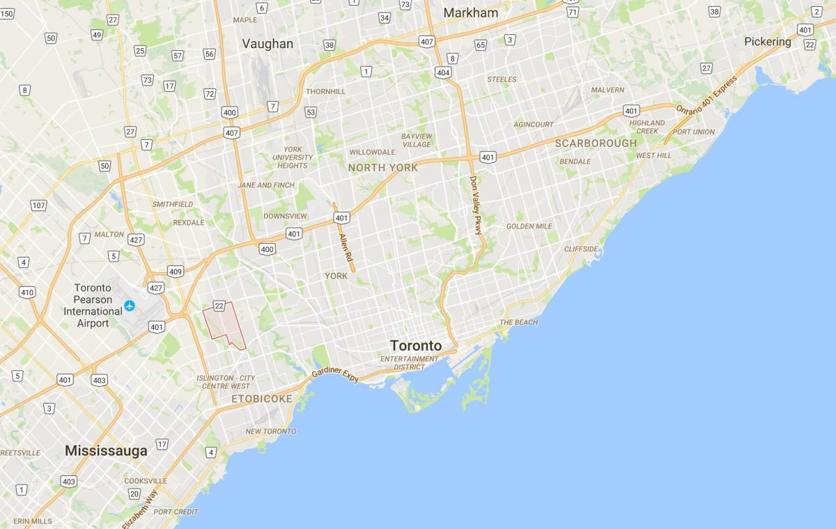 Bản đồ của công Chúa Vườn quận Toronto