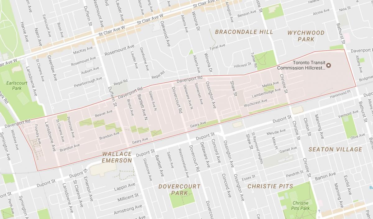 Bản đồ của davenport khu phố Toronto
