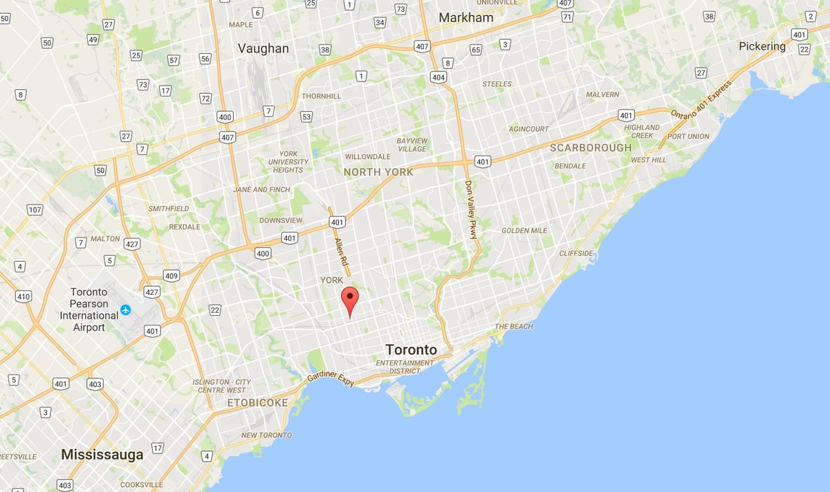 Bản đồ của Davenport quận Toronto