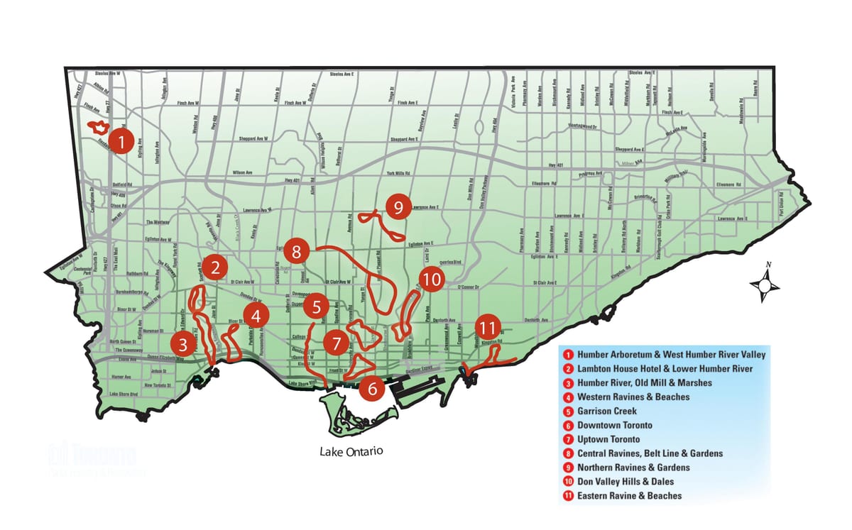 Bản đồ của discovery bước đi Toronto