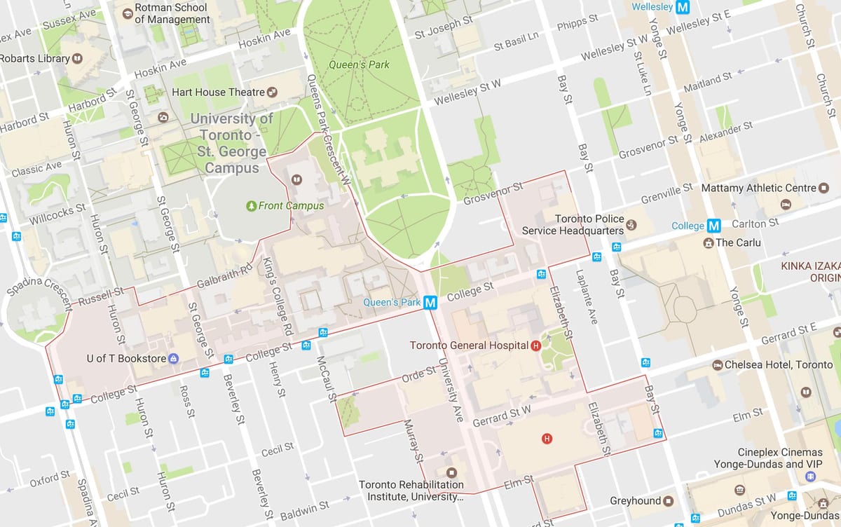 Bản đồ của Discovery Quận phố Toronto