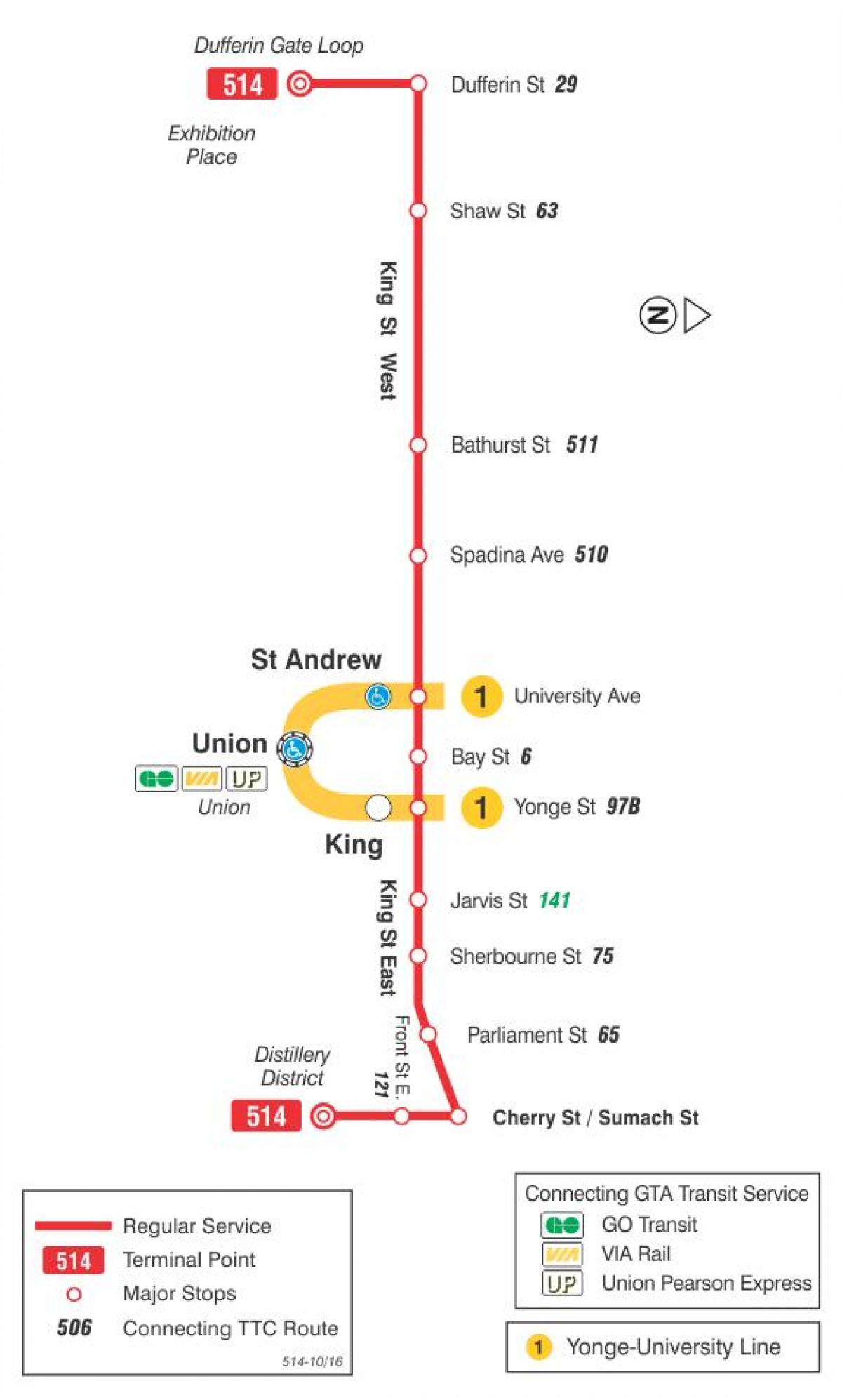 Bản đồ của dòng xe điện 514 Cherry