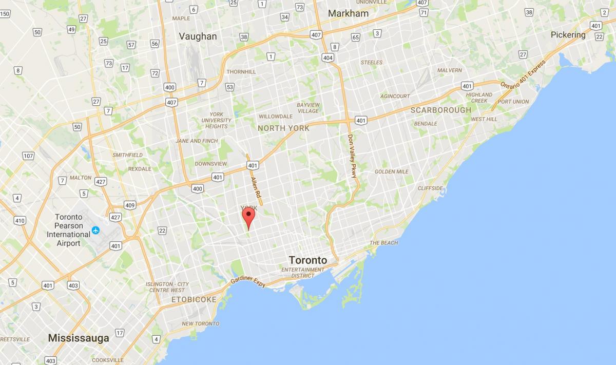 Bản đồ của Earlscourt quận Toronto