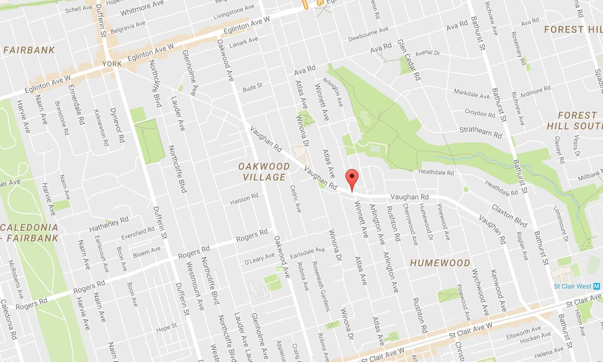Bản đồ của Em đường phố Toronto