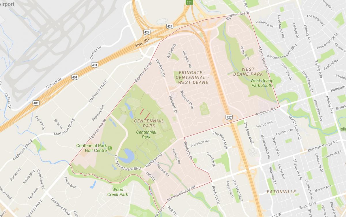 Bản đồ của Eringate khu phố Toronto