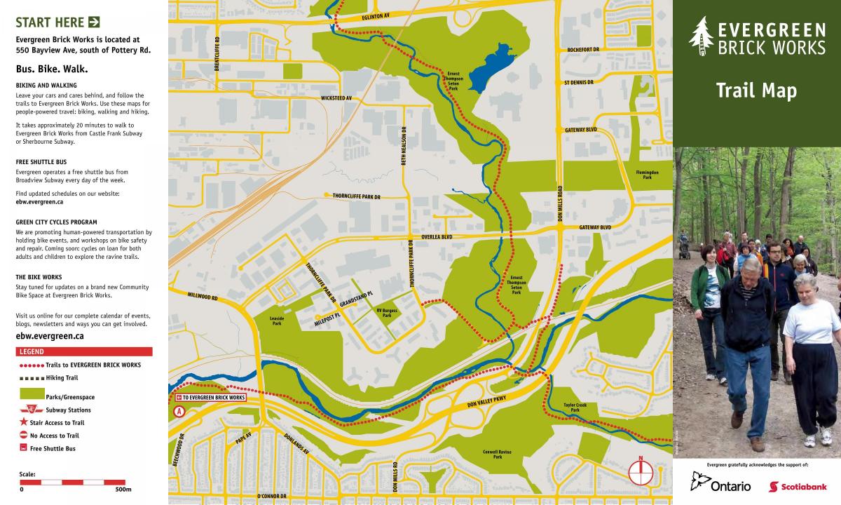 Bản đồ của Evergreen Chi Toronto đường mòn