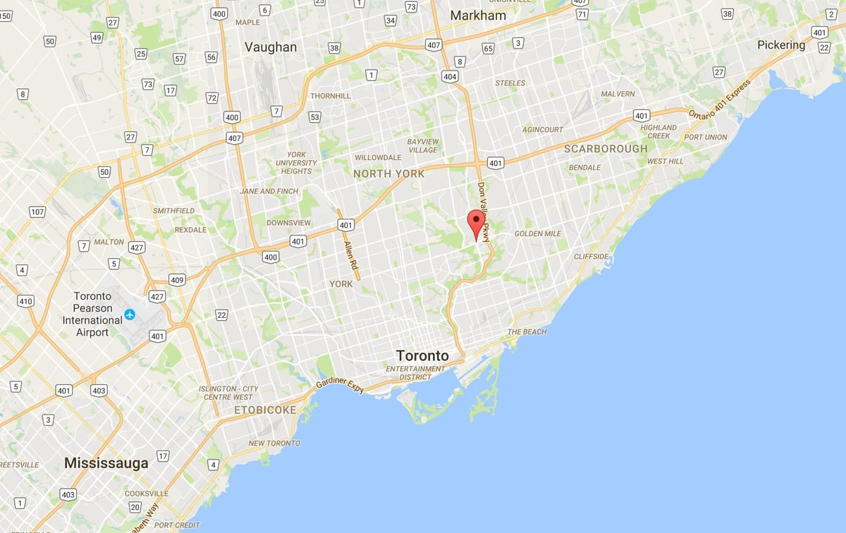 Bản đồ của Flemingdon Park quận Toronto